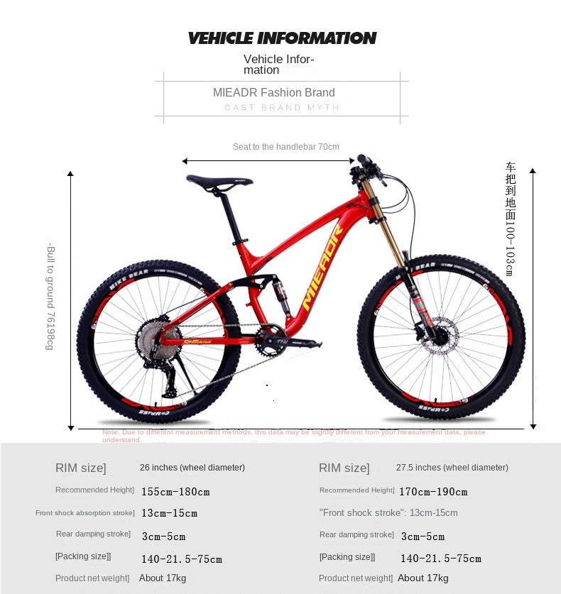 Wolface 26/27.5 Polegada velocidade downhill mountain bike liga de alumínio cau