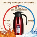 Garrafa térmica de café 2l, frascos de aço inoxidável, chaleira térmica de café