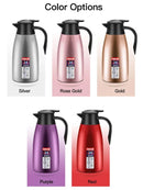 Garrafa térmica de café 2l, frascos de aço inoxidável, chaleira térmica de café