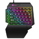 35 teclas com uma mão mini teclado para jogos usb ultra-fino com fio backlight